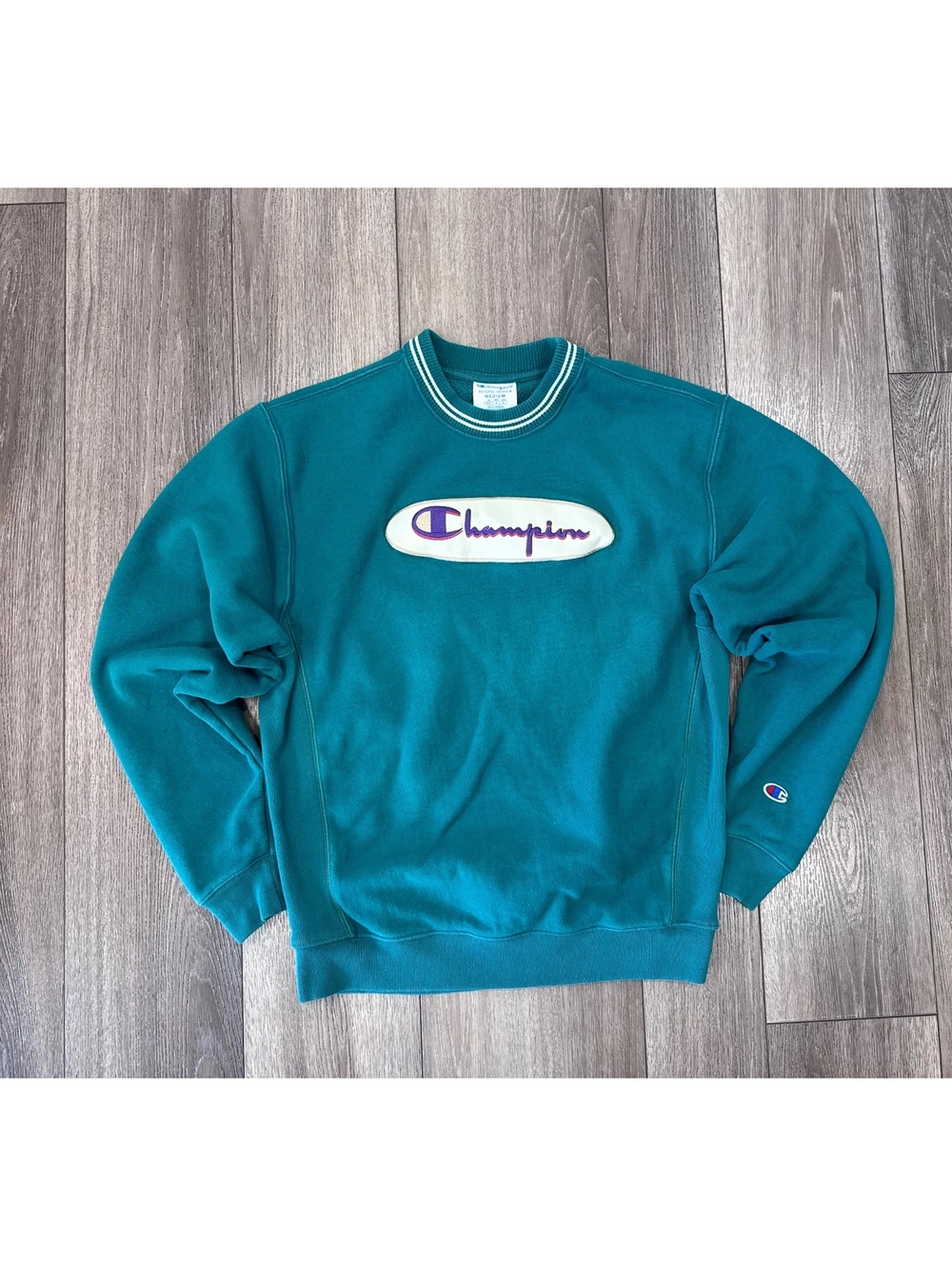Champion Reverse Weave Teal Crewneck Sweatshirt Medium